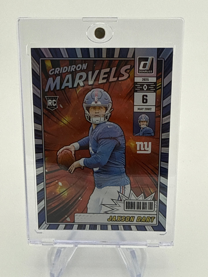 Jaxson Dart 2025 Panini Donruss Gridiron Marvels SSP Case Hit