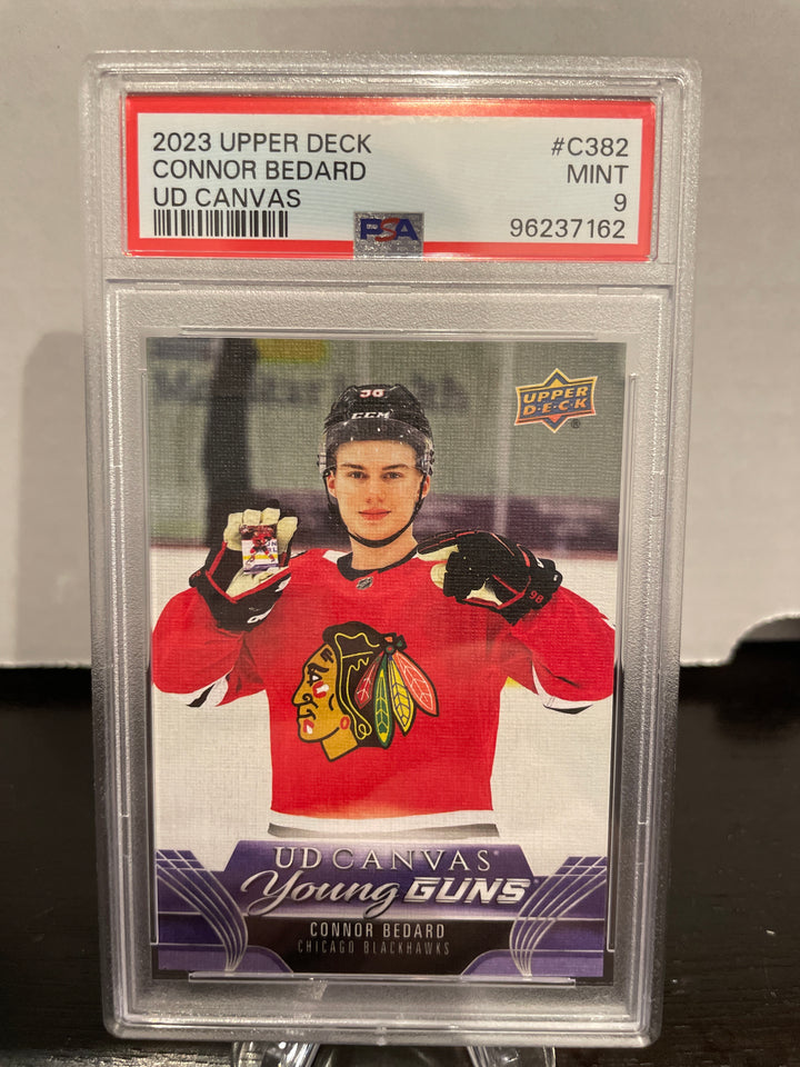 Connor Bedard 2023 Upper Deck Extended Series Canvas Young Guns, PSA 9 Mint