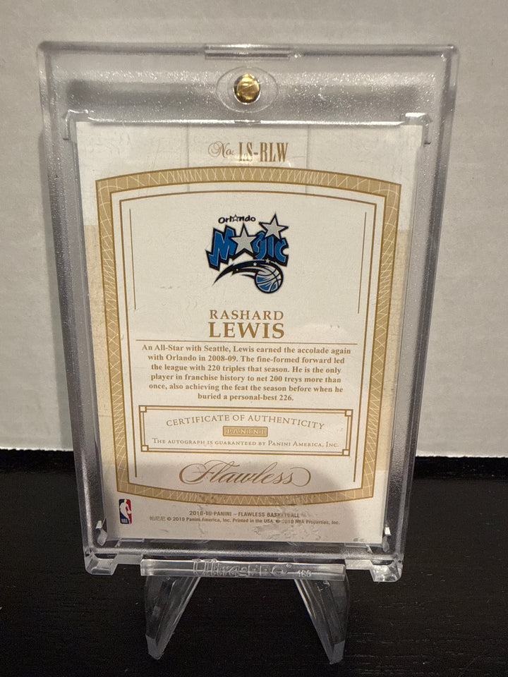 Rashard Lewis 2018-2019 Panini Flawless Legendary Scripts Emerald Auto, 3/5