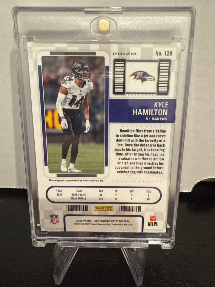 Kyle Hamilton 2022 Panini Contenders Optic Rookie Ticket Silver Auto