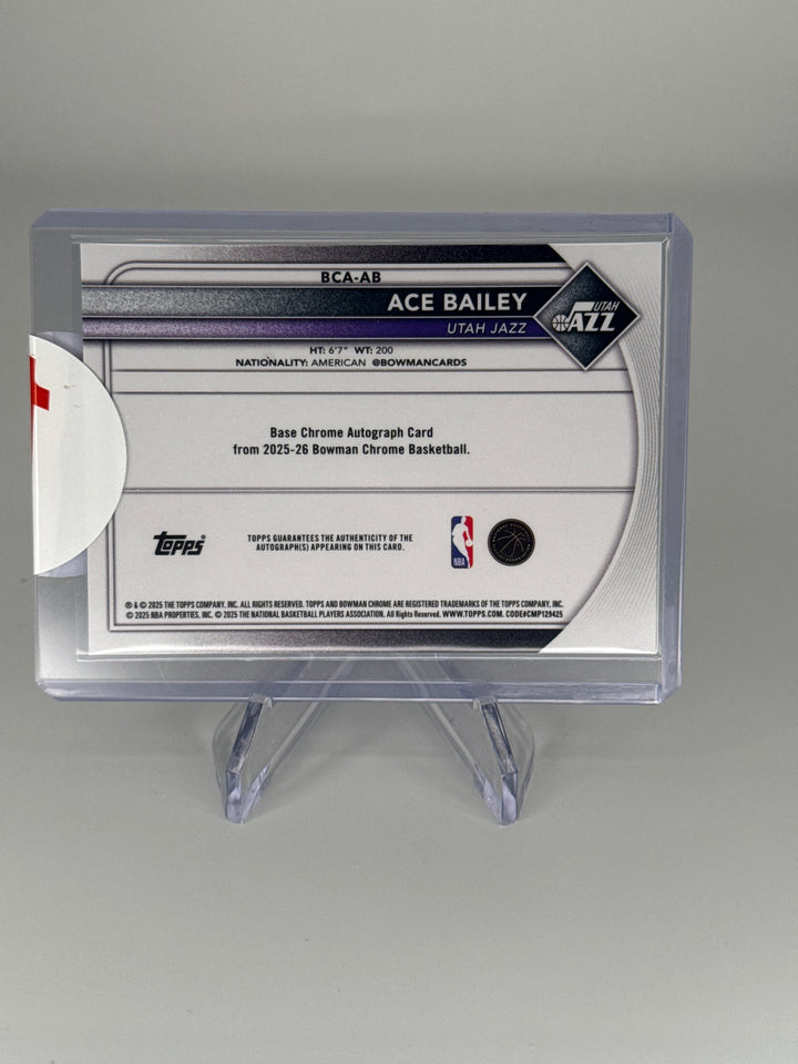 Ace Bailey 2025 Bowman Chrome Mega Box Blue Refractor Rookie Auto, 139/150