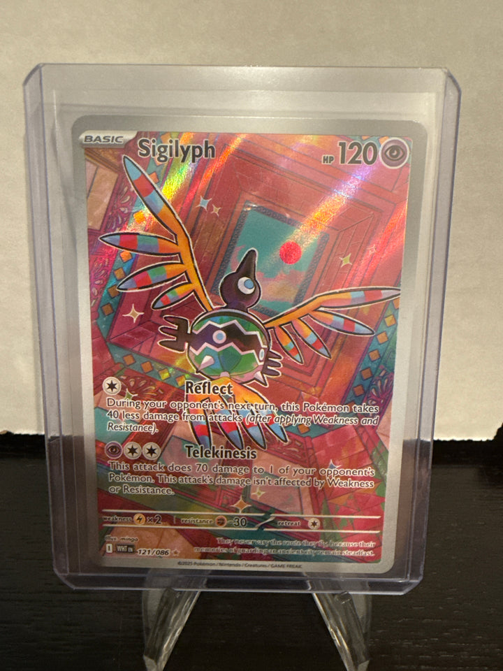 Pokemon TCG 2025 Sigilyph White Flare Full Art Illustration Rare, 121/086