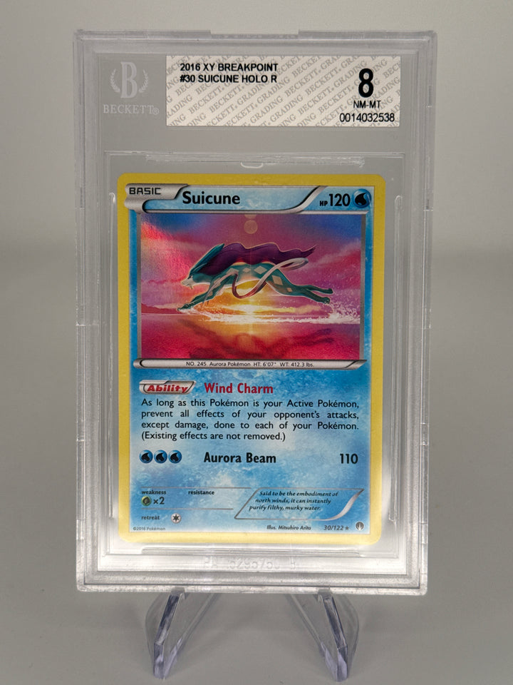 Pokemon TCG 2016 Suicune XY Breakpoint Rare Holo, 30/122, BGS 8