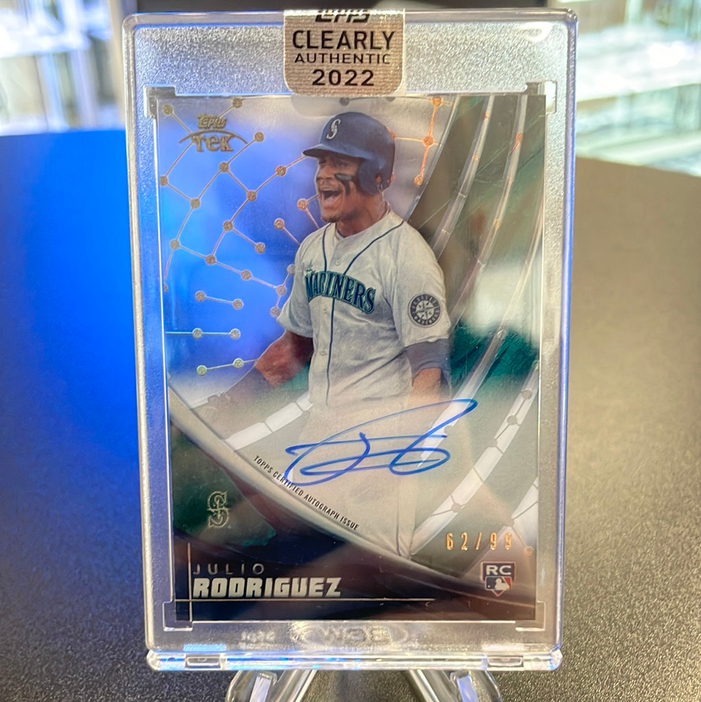 Julio Rodriguez 2022 Topps Clearly Authentic Tek Rookie Auto, 62