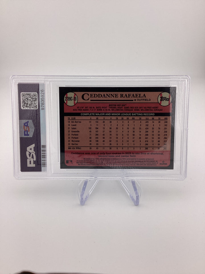 Ceddanne Rafaela 2024 Topps Chrome Silver Pack Rookie Auto, PSA 9 Mint