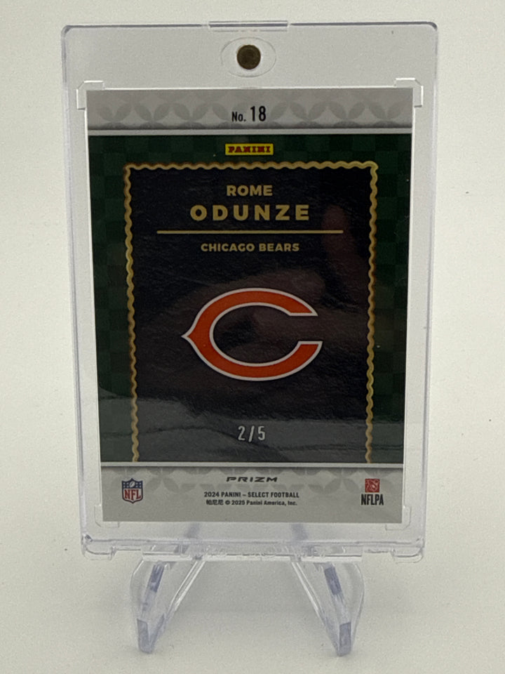 Rome Odunze 2024 Panini Select Score Green Prizm Rookie, 2/5