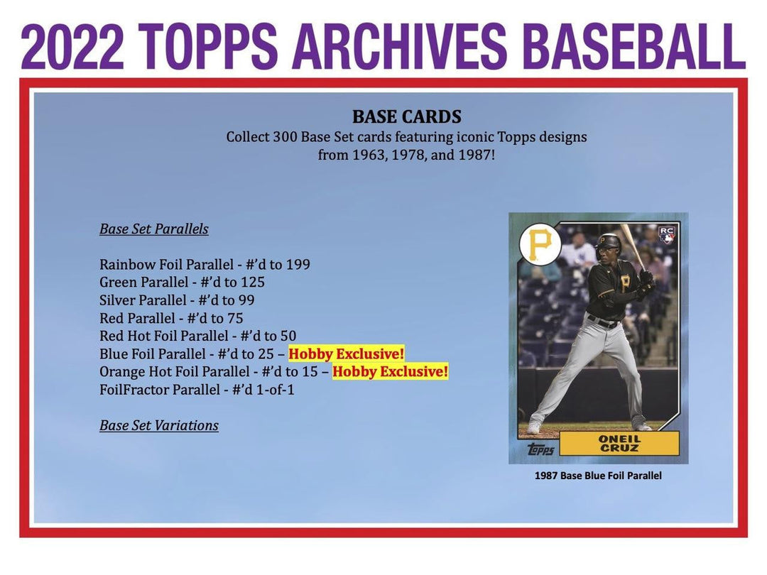 2022 Topps Archives Baseball Hobby Pack