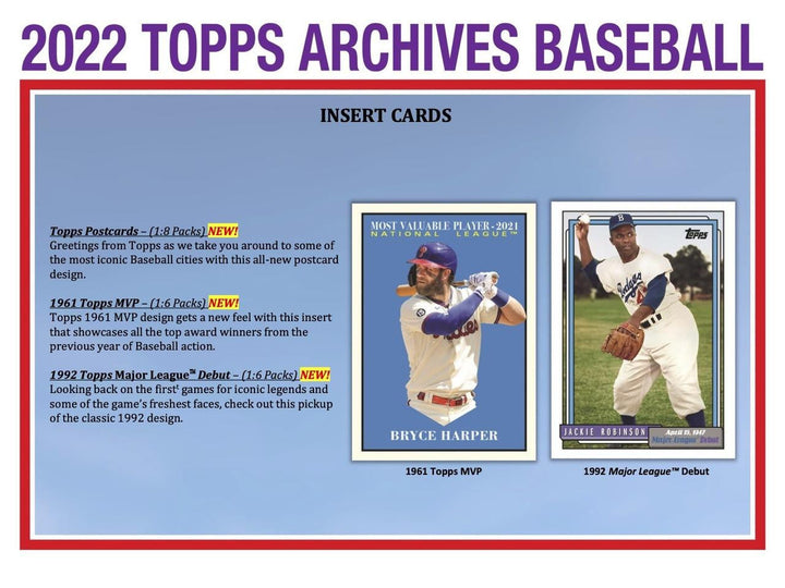 2022 Topps Archives Baseball Hobby Pack