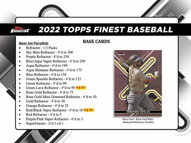 2022 Topps Finest Baseball Hobby Mini Box