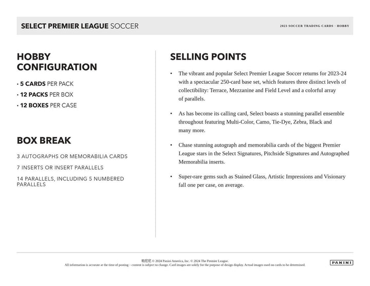 2023-2024 Panini Select English Premier League Soccer Hobby Box