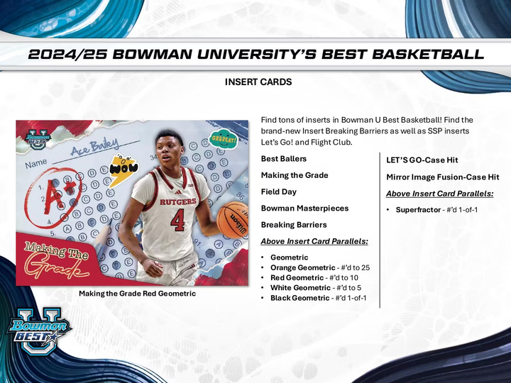 2024-2025 Bowman Best University Basketball Hobby Box