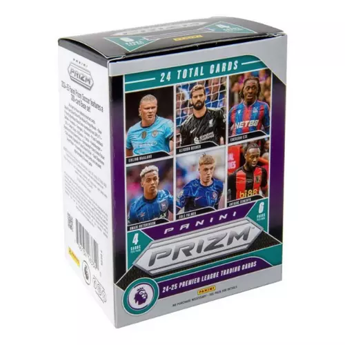 Panini Prizm trading card pack with images of football players on a white background