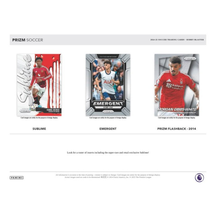 Three soccer trading card packs with player images on a white background