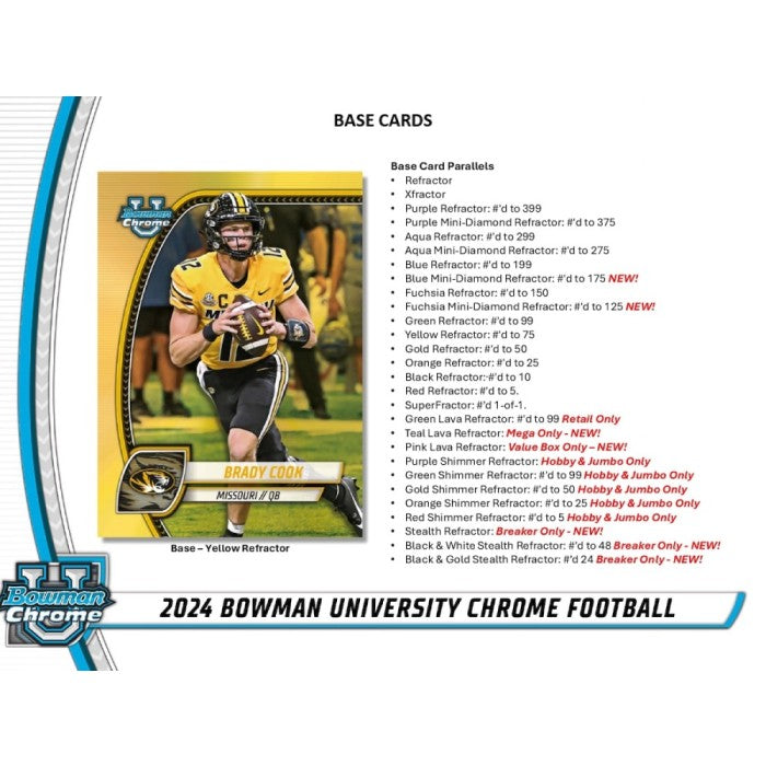 2024 Topps Bowman Chrome University Football Jumbo Box