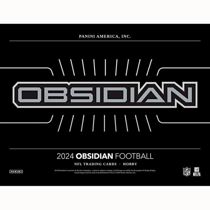 a Marketing page promoting the 2024 Panini Obsidian Football hobby box