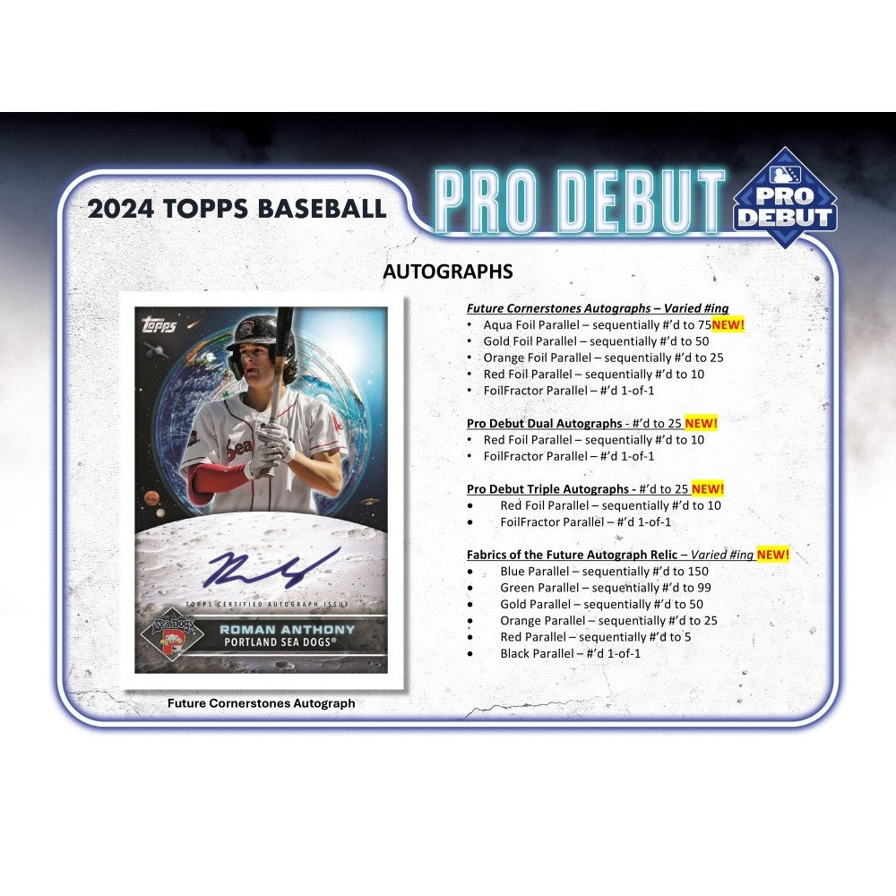2024 Topps Pro Debut Baseball Jumbo Hobby Box