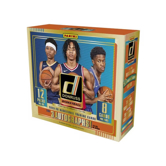 Donruss basketball trading card pack with three players on the front