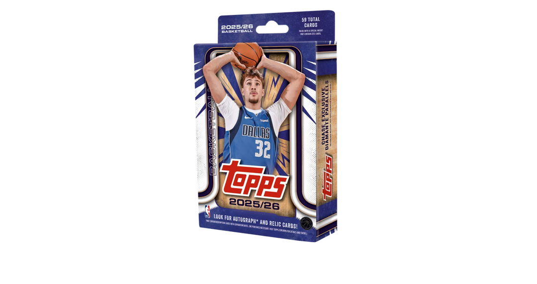 Topps 2025/26 sports trading card pack with a basketball player on the front