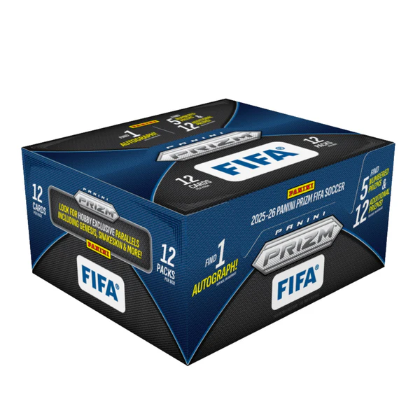 Panini Prizm FIFA trading card pack on a white background