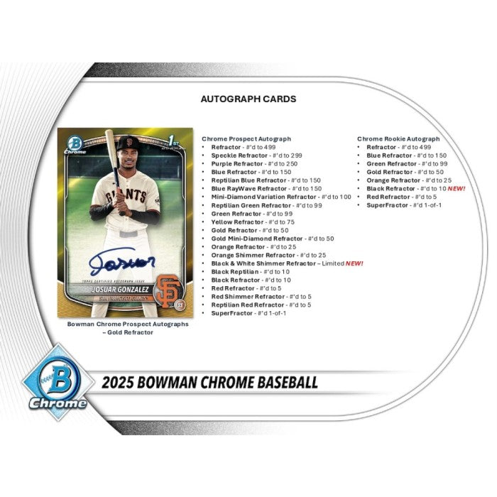 2025 Bowman Chrome Baseball Hobby Box