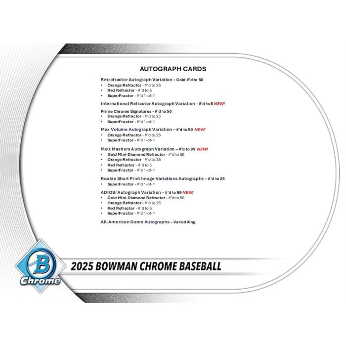 2025 Bowman Chrome Baseball Hobby Box
