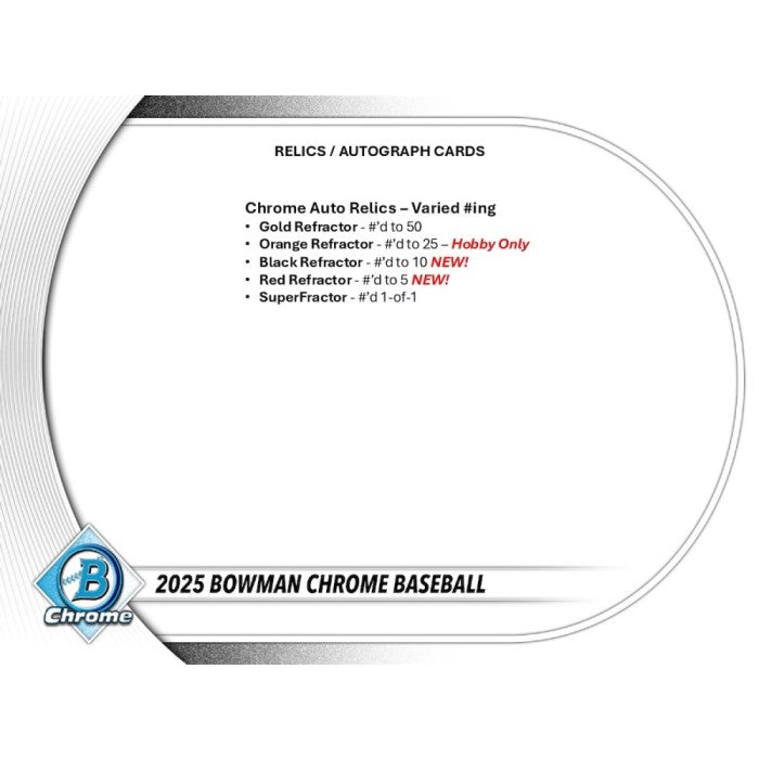 2025 Bowman Chrome Baseball Hobby Box