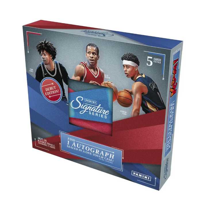 Basketball trading card pack with three players on the front, featuring Panini branding.