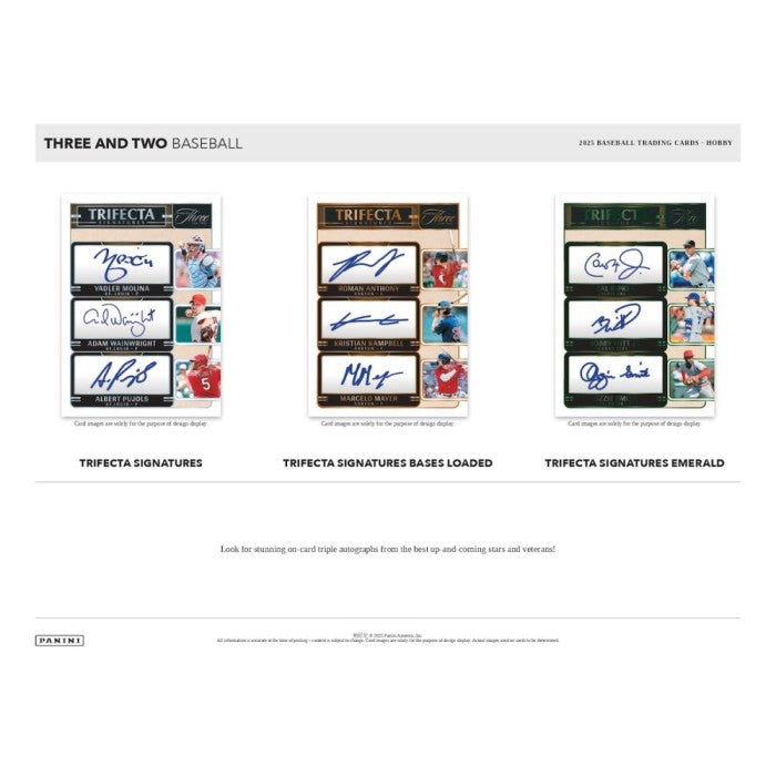 Three baseball card packs with autographs on a white background