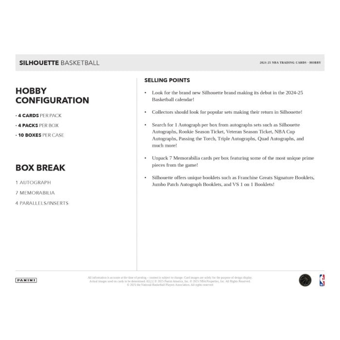 2024-2025 Panini Silhouette Basketball Hobby Box