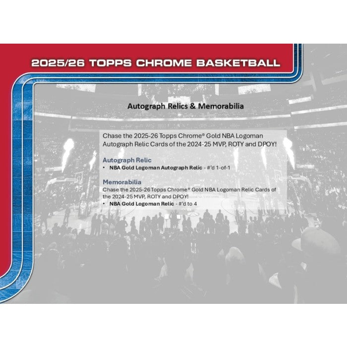 2025-2026 Topps Chrome Basketball Hobby Box
