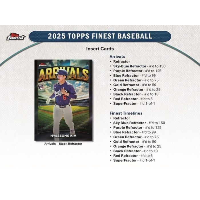 2025 Topps Finest Baseball Hobby Box