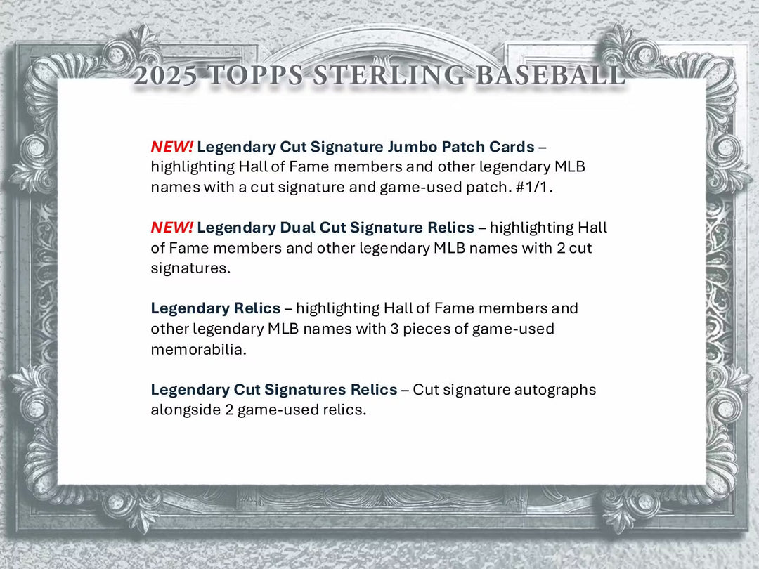 2025 Topps Sterling Baseball Hobby Box