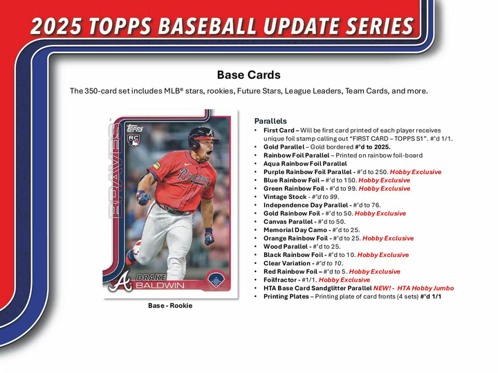 2025 Topps Update Series Baseball Jumbo Hobby Box