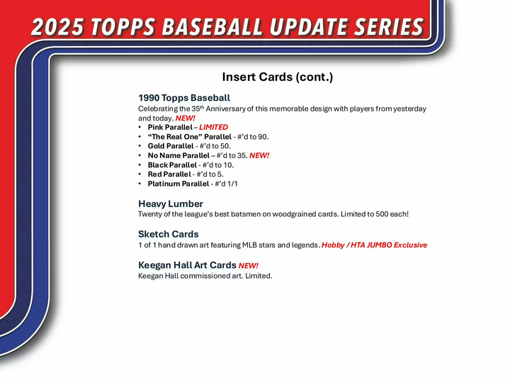 2025 Topps Update Series Baseball Jumbo Hobby Box