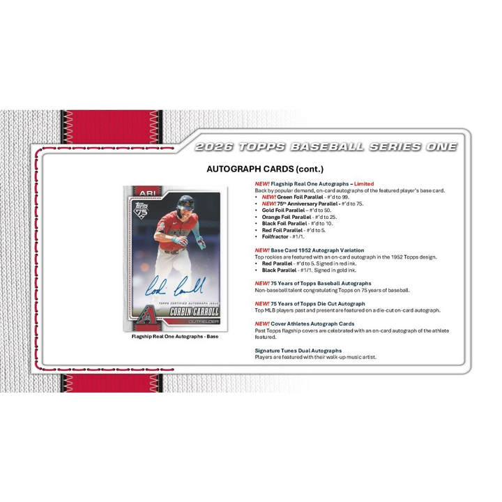 2024 Topps Baseball Series One autograph card with player image and text on a white background