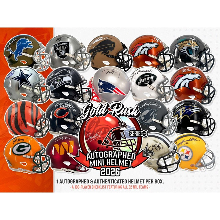 2026 Gold Rush Autographed Mini Helmet Football Edition, Series 3