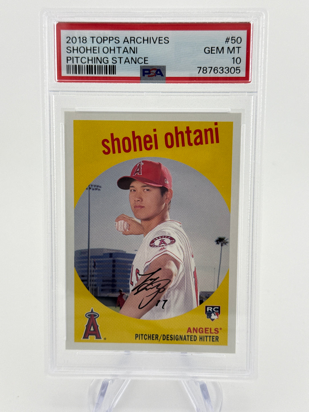 Shohei Ohtani 2018 Topps Archives Pitching Stance Rookie, PSA 10 Gem Mint