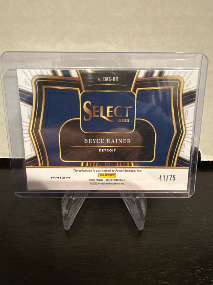 Bryce Rainer 2025 Panini Select Diamond Action Auto Orange, 41/75