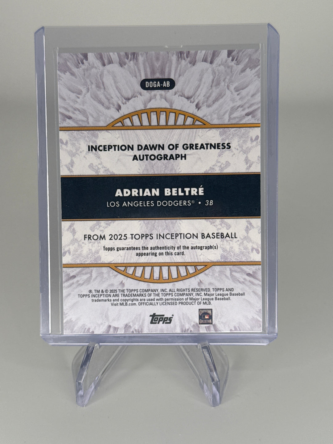 Adrian Beltre 2025 Topps Inception Dawn of Greatness Auto, 34/50