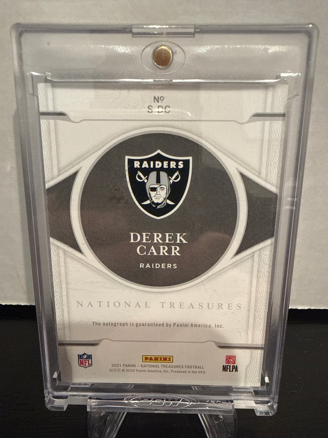 Derek Carr 2021 Panini National Treasures Auto, 07/49