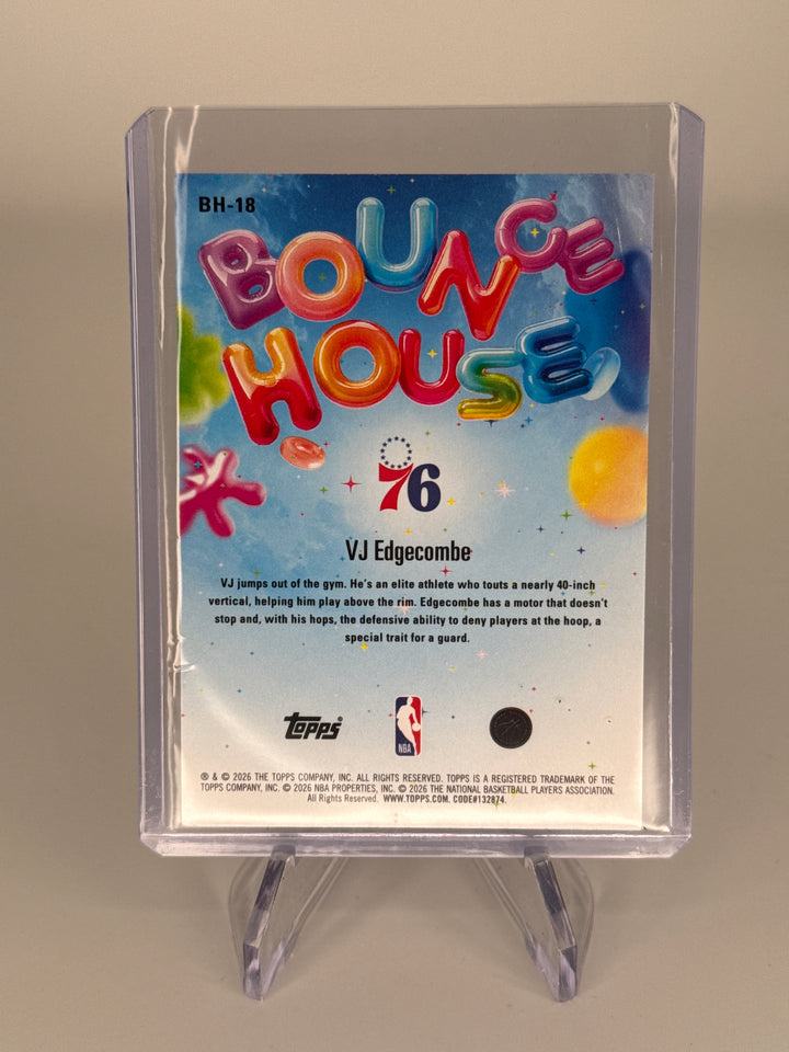 VJ Edgecombe 2025 Topps NBA Hoops Bounce House Purple Pixel Burst Rookie, 41/99