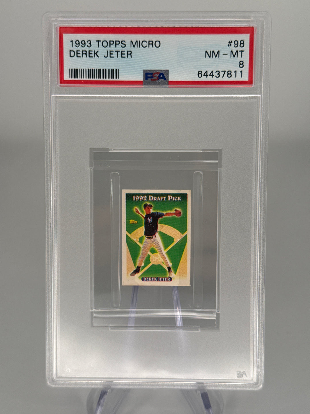 Derek Jeter 1993 Topps Micro Rookie, PSA 8