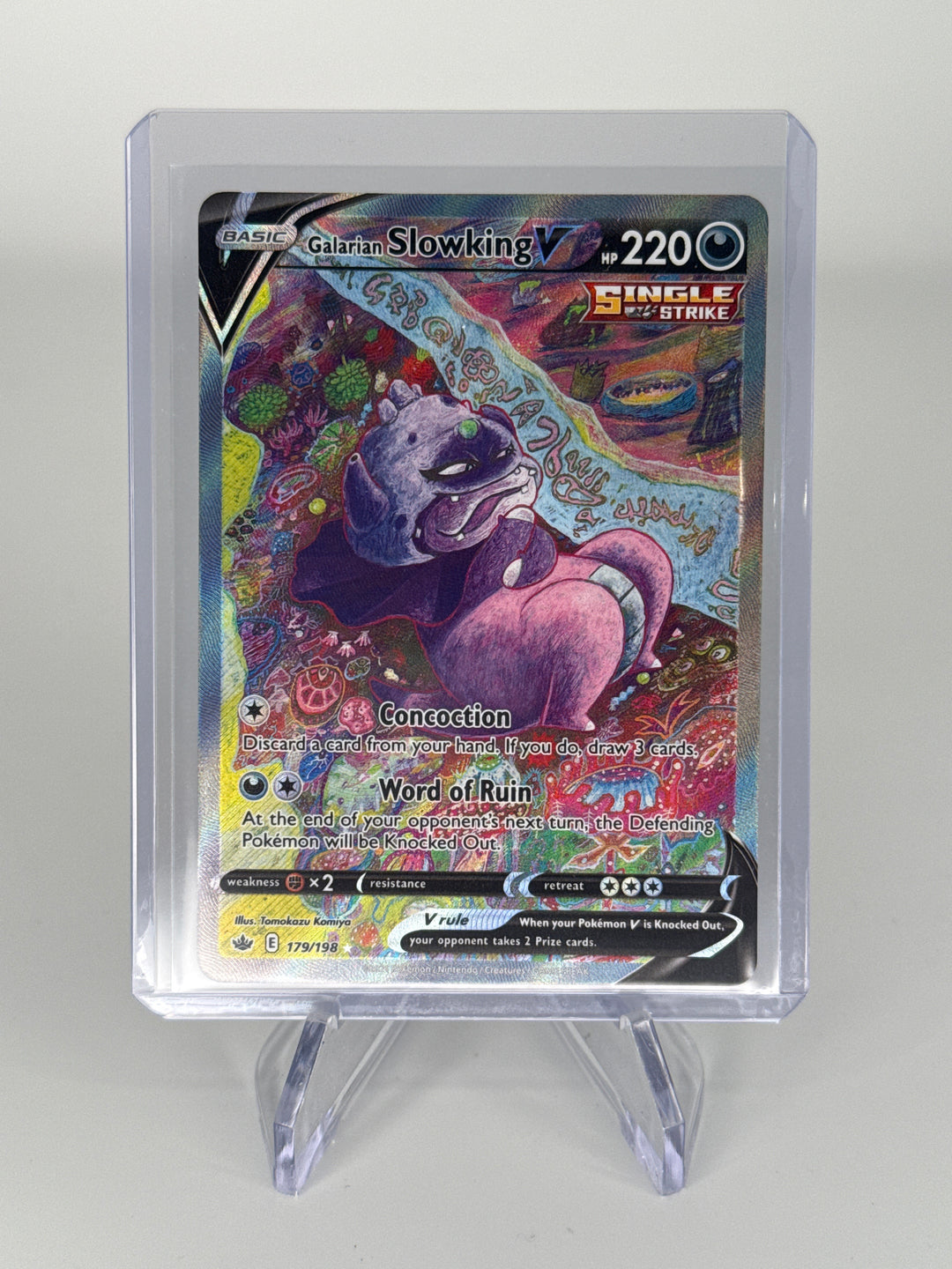 Pokemon TCG 2021 Galarian Slowking V Chilling Reign Alt Art, 179/198