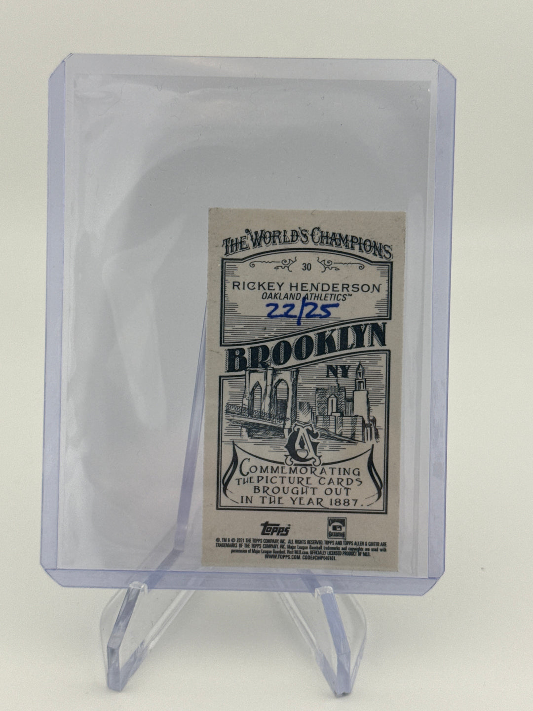 Rickey Henderson 2021 Allen & Ginter Brooklyn Back, 22/25