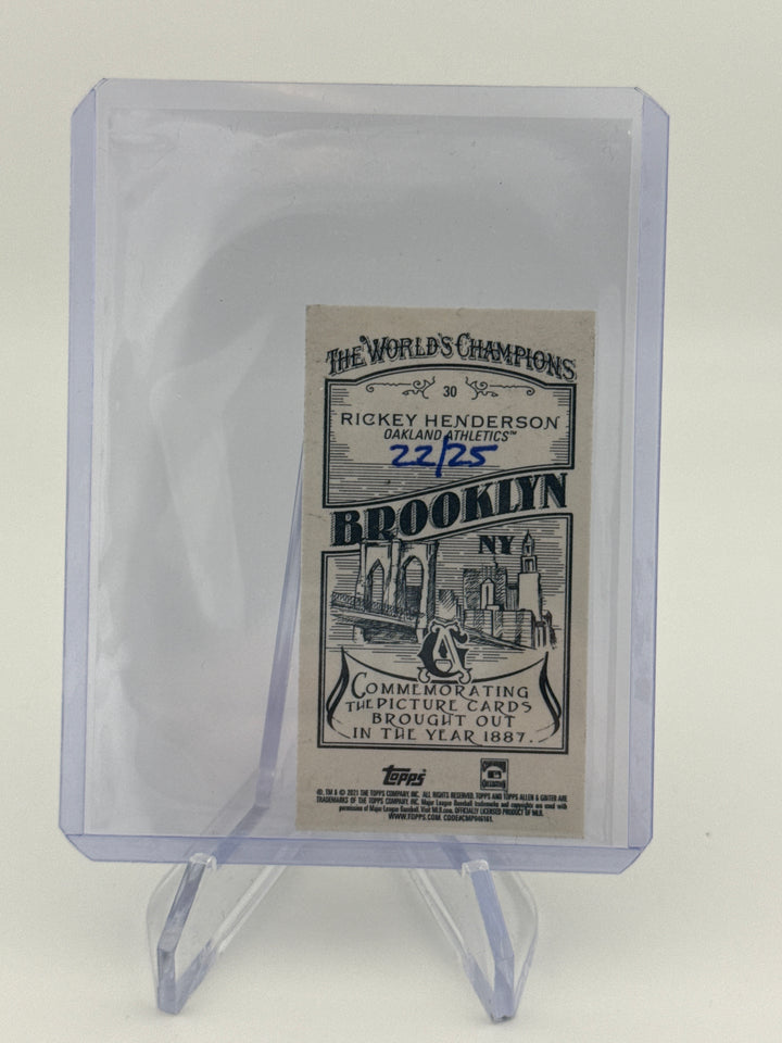 Rickey Henderson 2021 Allen & Ginter Brooklyn Back, 22/25