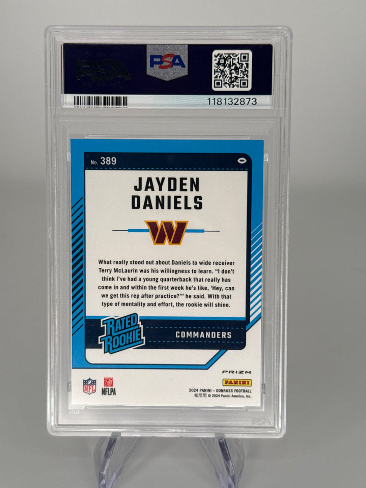 Jayden Daniels 2024 Panini Donruss Optic Preview Pink Holo Rookie, PSA 10 Gem Mint