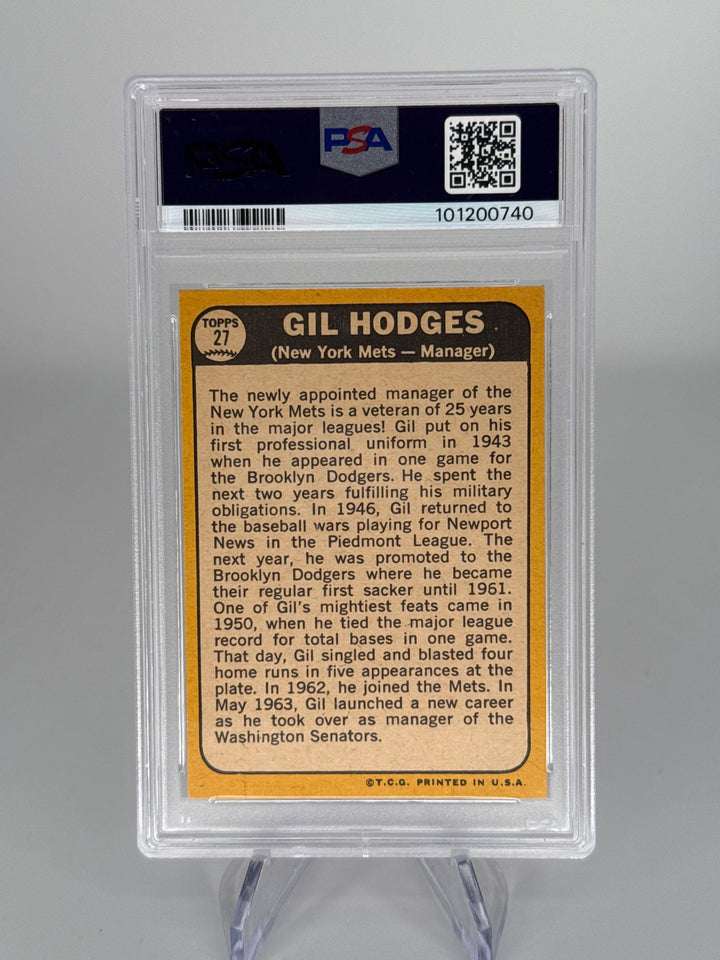 Gil Hodges 1969 Topps, PSA 8