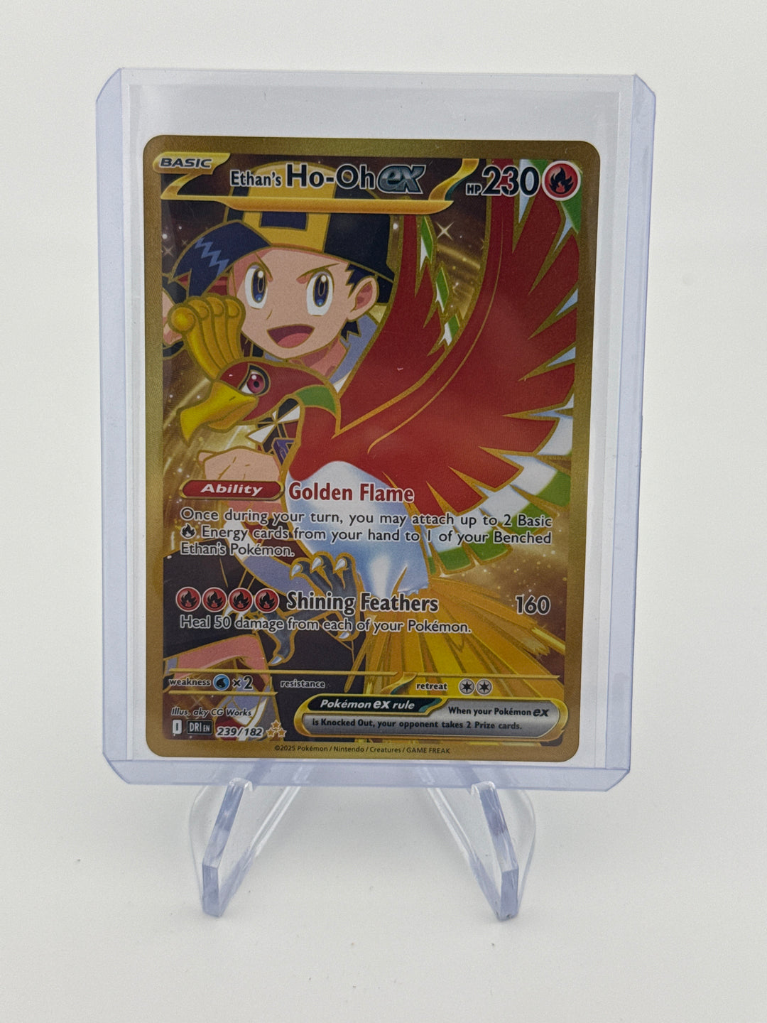 Pokemon TCG 2025 Ethan's Ho-Oh Hyper Rare Gold Destined Rivals, 239/182