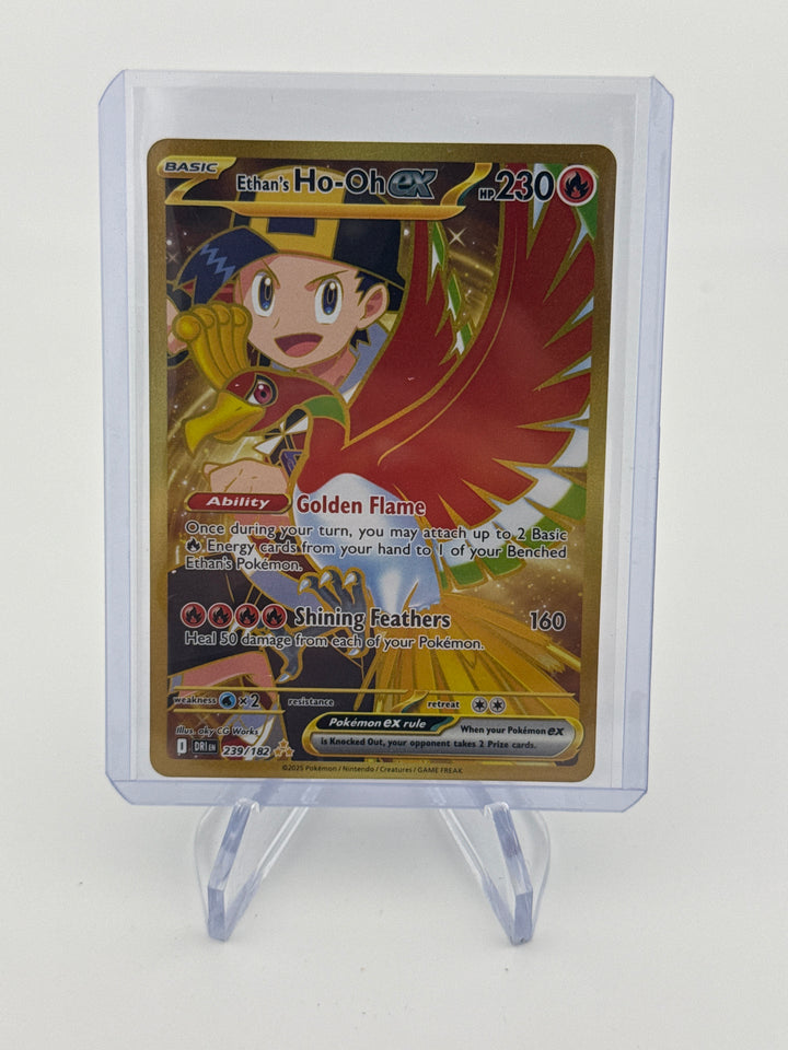 Pokemon TCG 2025 Ethan's Ho-Oh Hyper Rare Gold Destined Rivals, 239/182
