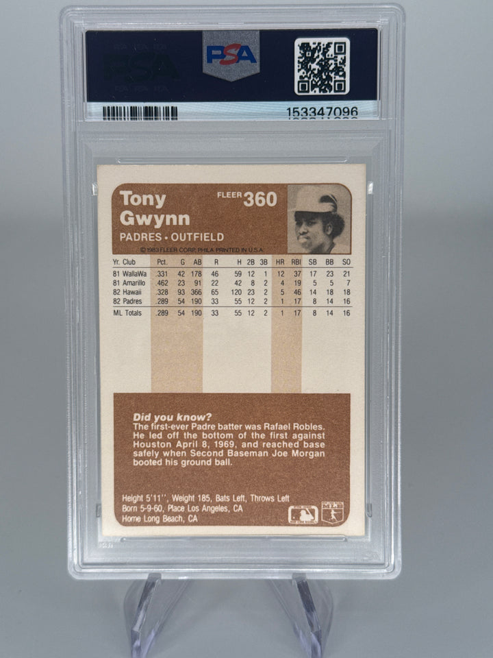 Tony Gwynn 1983 Fleer Rookie, PSA 9 Mint